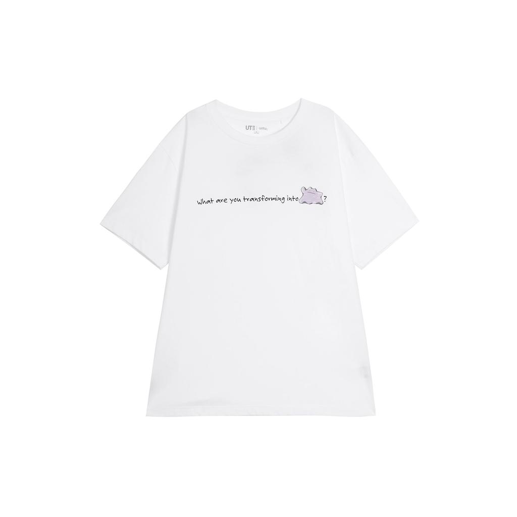 Uniqlo × Pokemon Collaboration Ss24 Casual Pattern Letter Print Crew Neck Short Sleeve T-Shirt Men T-Shirts White 475843-00