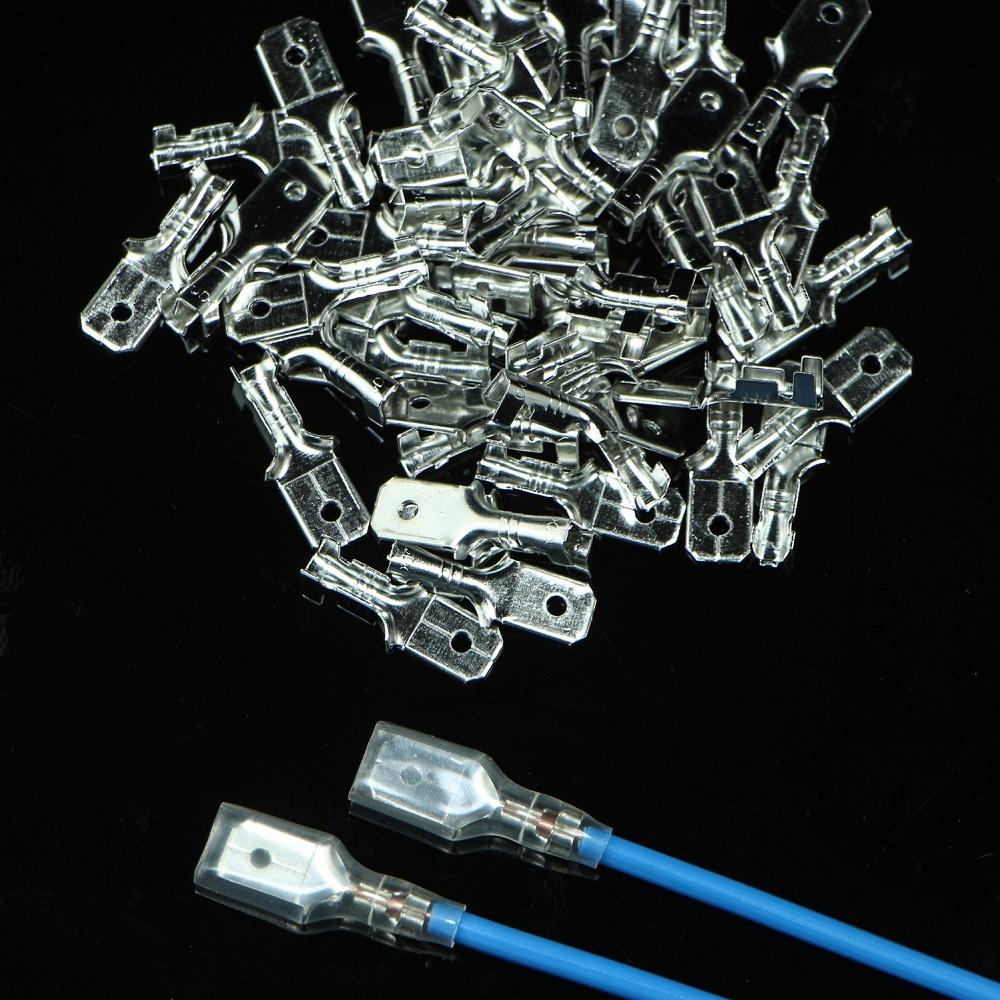 10Pcs 2.8/4.8/6.3mm Female Spade Crimp Terminal With 20CM Wire AWM 1007 20-18AWG 10Pcs 2.8/4.8/6.3mm Female Spade Crimp Terminal With 20CM Wire AWM 1007 20-18AWG