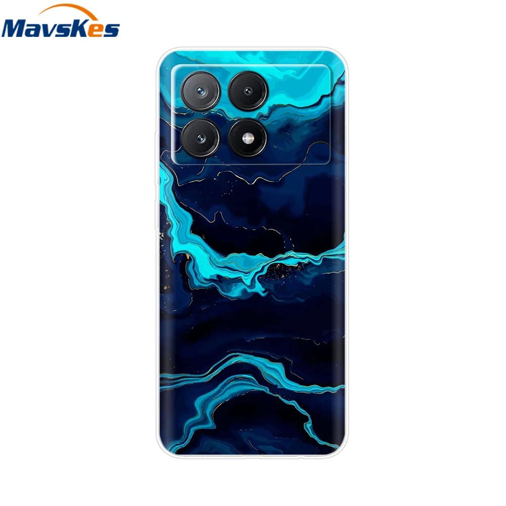 For Xiaomi Poco X6 Pro Case TPU Soft Painted Phone Cases For Xiomi Poco X6 PocoX6 Pro 5G Silicone Cover Flower Fundas Protective