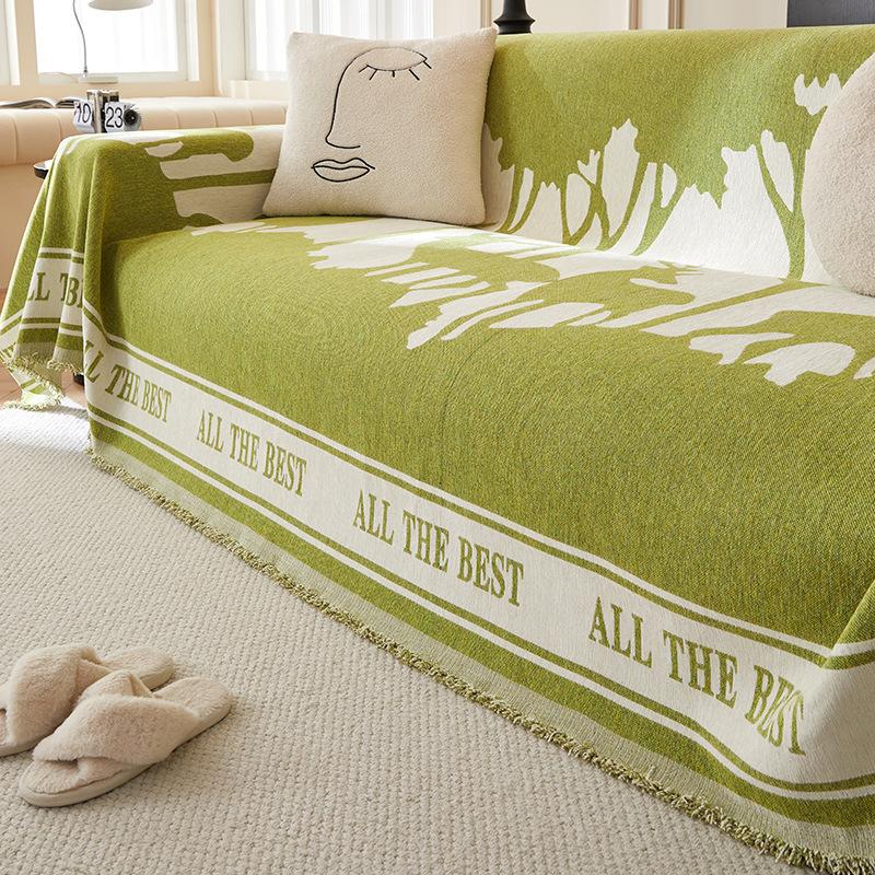 Small Fresh Sofa Towel Cover Cloth for All Seasons, All-inclusive, Universal Sofa Cushion, Anti-slip Cover Blanket, Anti-cat Scratch Thickening