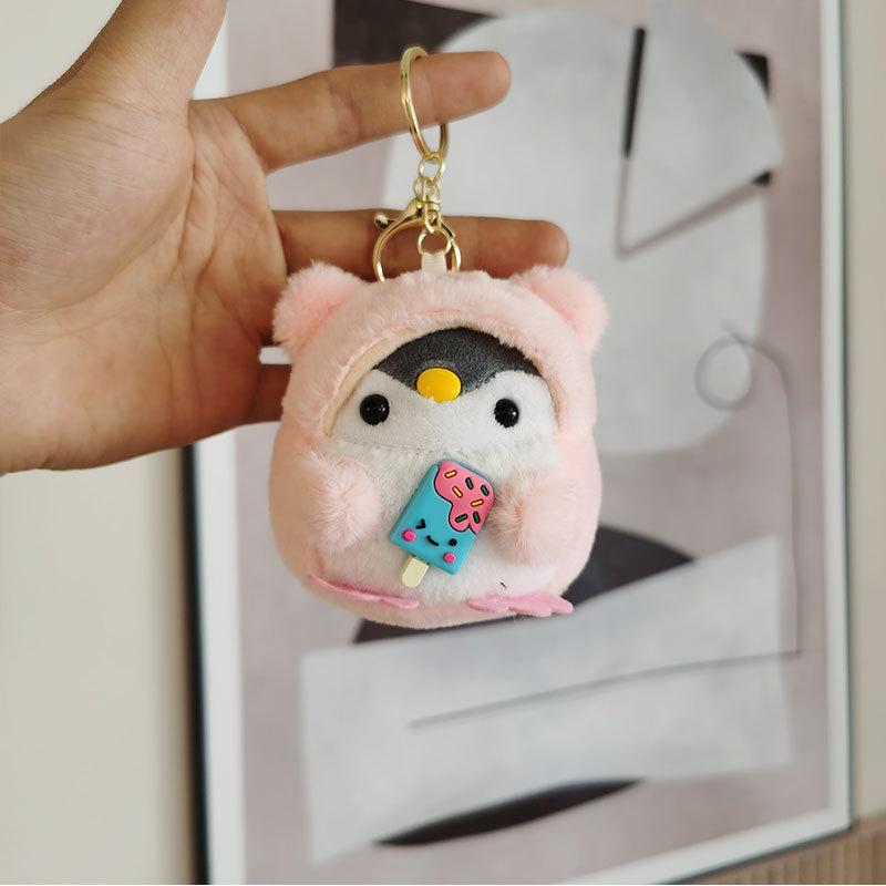 Plush Cute Penguin Keychain Short Plush Key Ring Bag Accessory Couples For