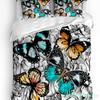 Flower Colorful Butterfly Duvet Cover With Pillow Case Custom Comforter 3pcs Bedding Set Quilt Cover Double Bed Home Textile