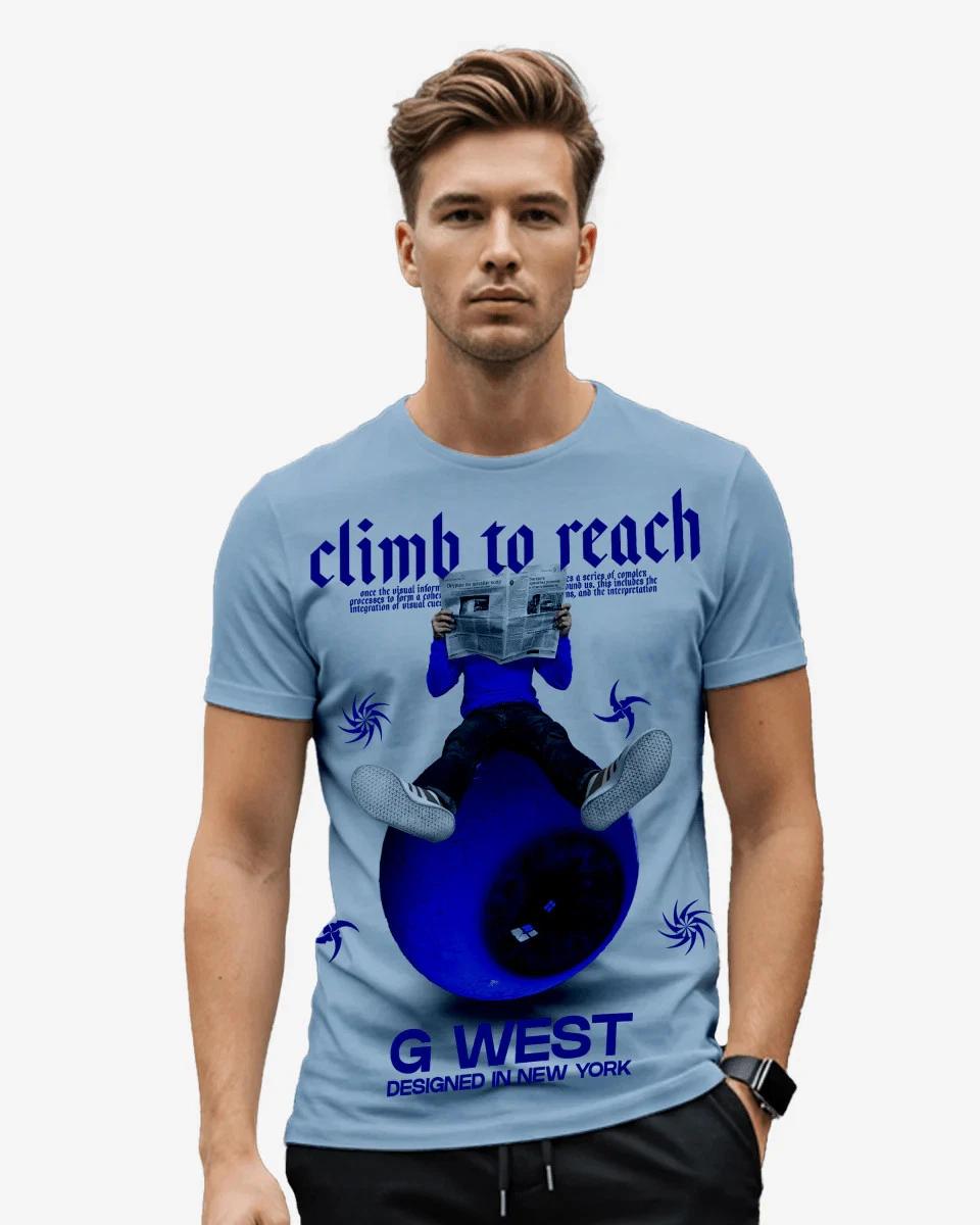 G West News Paper light Blue Tee S