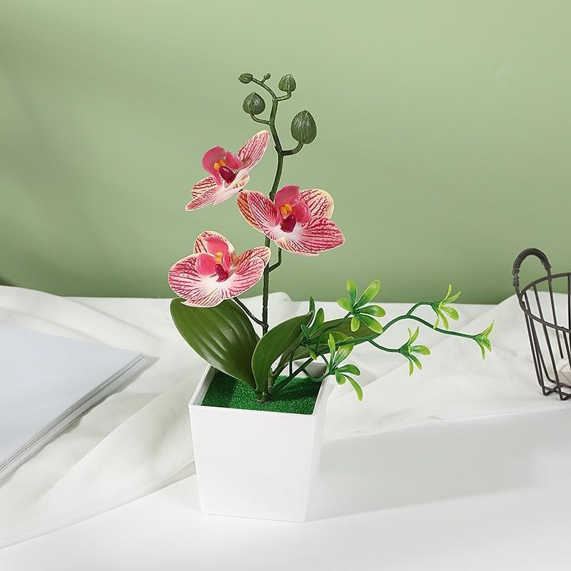 Artificial Plastic Phalaenopsis Flower Bonsai For Event Decoration Home Styling