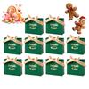 10 Pieces Christmas Ribbon Bow Stamping Gift Box Christmas Holiday Treat Bags For Sharing Festival Family Cheer Tradition Decor