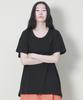 Deumakeu Solid Asymmetrical Loose Fit Crew Neck Short Sleeve T-Shirt Black