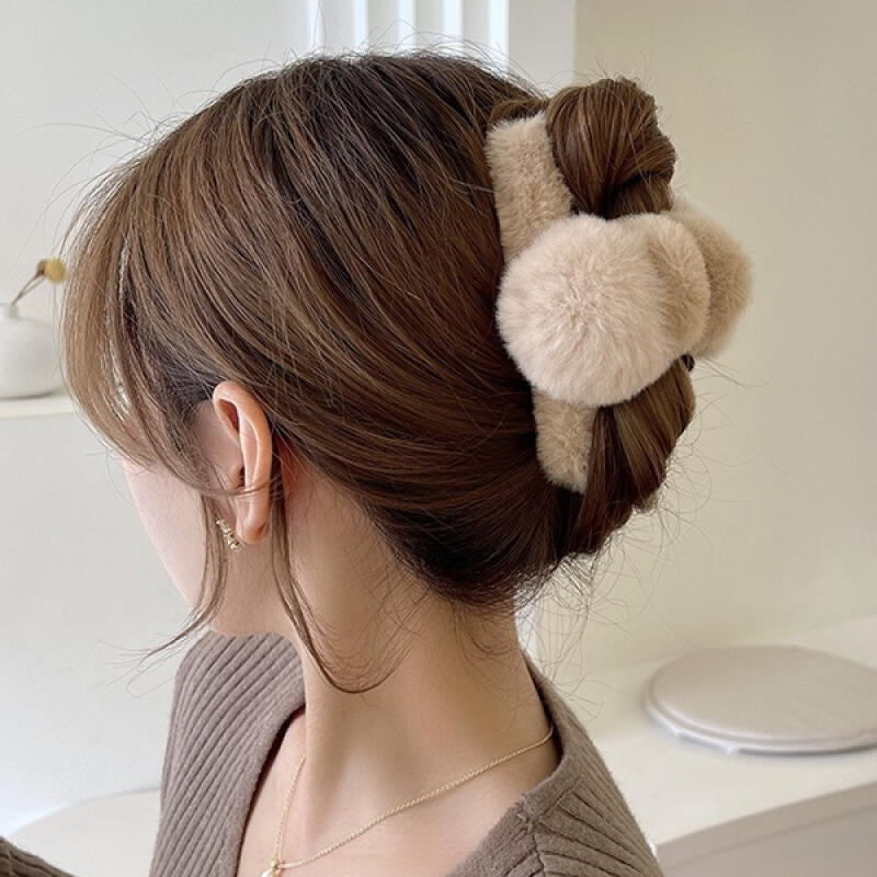 Beerso Fake Fur Cozy Hair Clip pink
