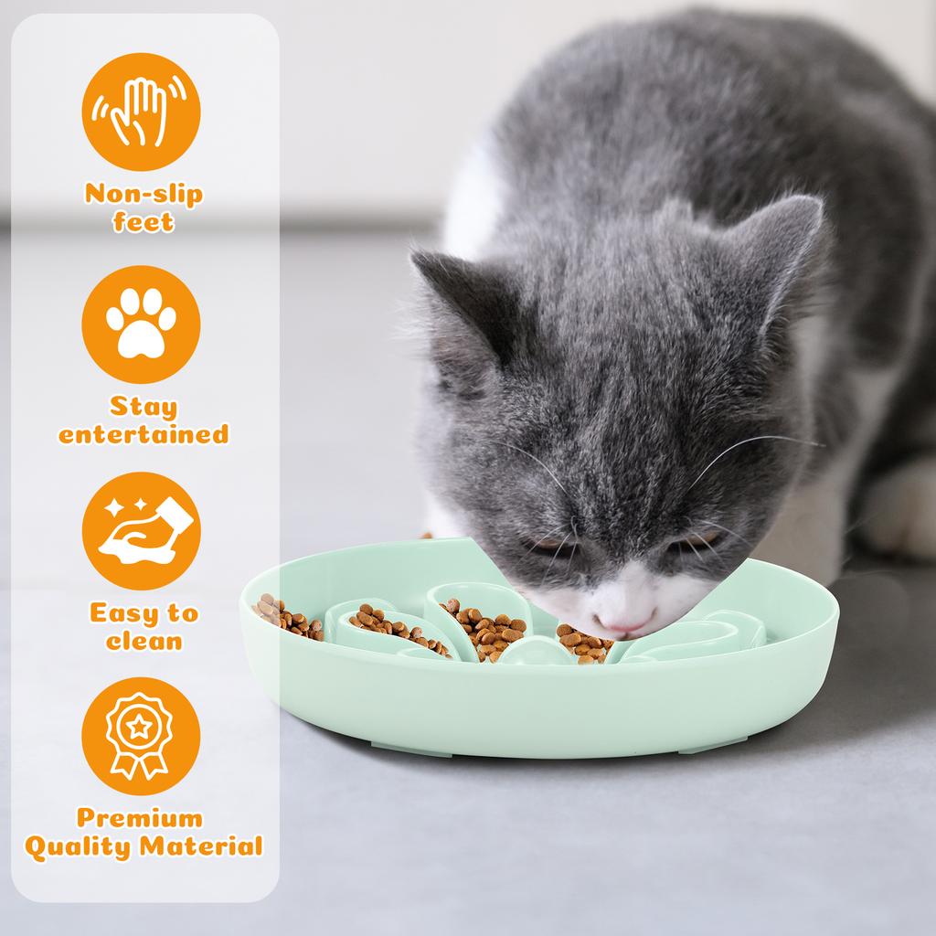 Slow Feeder Pet Bowl Flower Style Cat Dog Food Bowl With Anti Slip Bottom Round Anti-choking Cat Eating Dish Home Pet Supplies