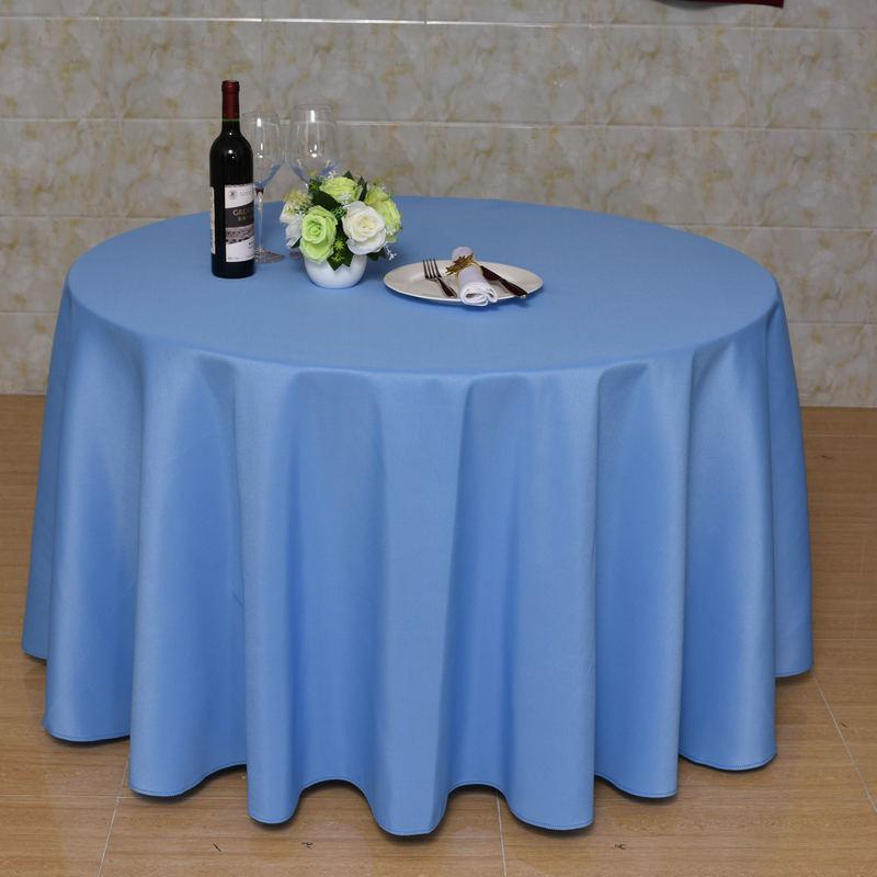 Advertising Exhibition Tablecloth Tablecloth Round Table Skirt Skirt Plain Weave Solid Color Zhu Wenwei Gauze Material Round Tablecloth
