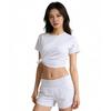 Professionelles Raglan Yoga Set: Sommer Quick-Dry Kurzarm-T-Shirt, Hose und Bare-Feel Sportoberteil