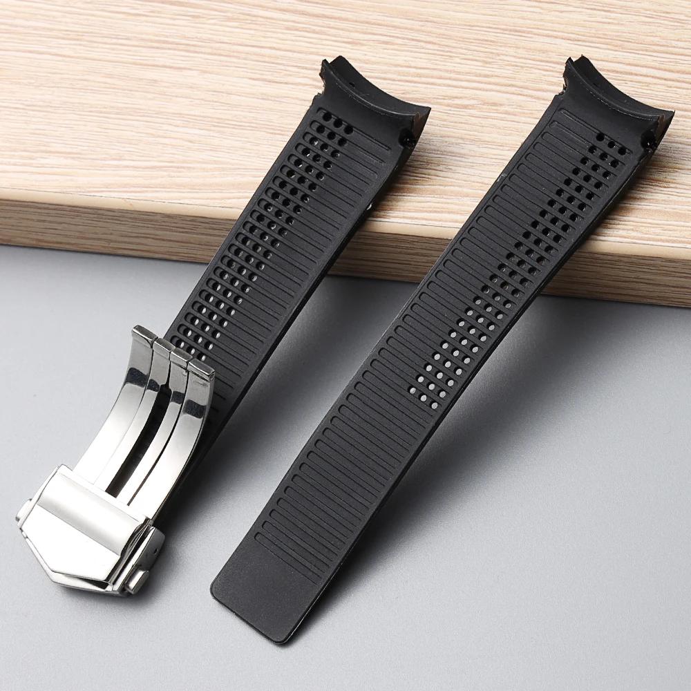 Bracelet For TAG HEUER CARRERA Watch Chain 20 22 24mm TPU Silicone Watch Strap Watch Accessories Rubber Watchband Chain