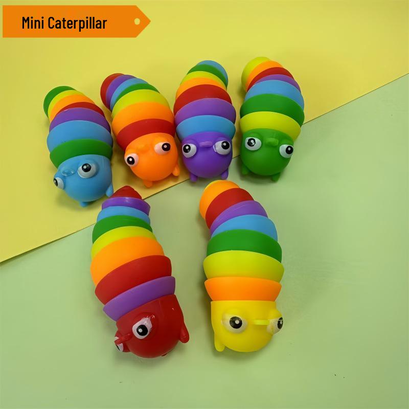 Rainbow Caterpillar Decompression Toy - Educational Slime Snail for Stress Relief