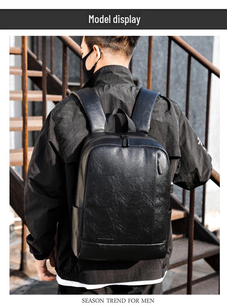 Feisha PU Leather Waterproof Men's School & Business Backpack