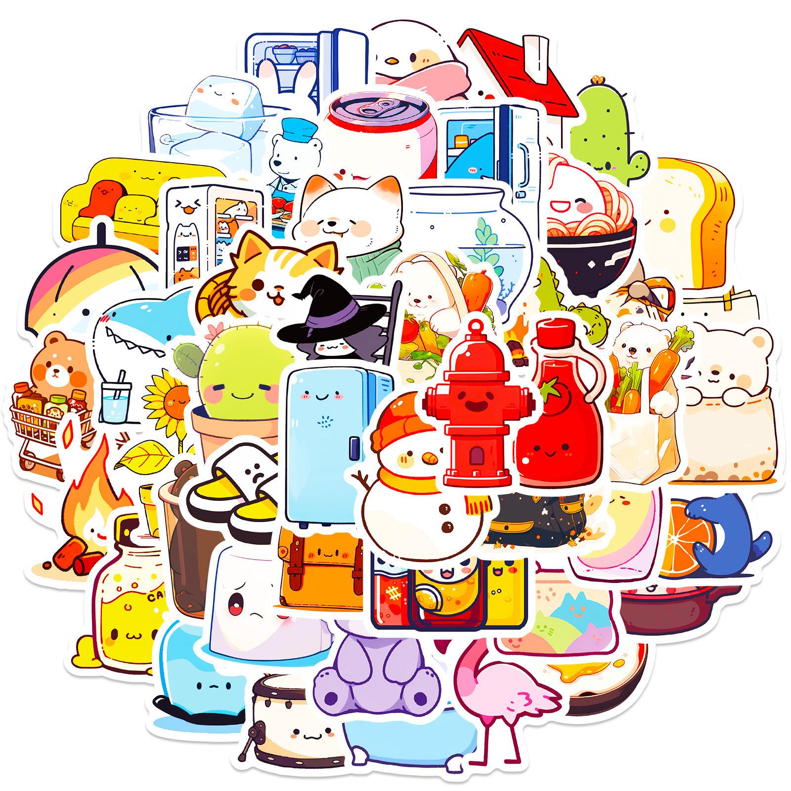 

50 Lively Cute Stickers TEMU New Product Cute Cartoon Children s Reward Small Animal Stickers
