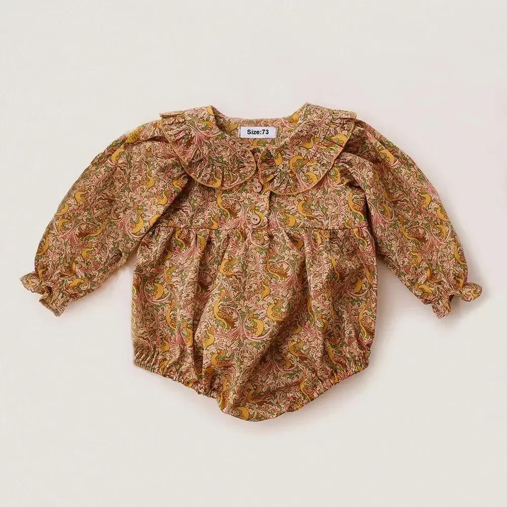 

Spring Floral Baby Girl Clothes Cotton Long Sleeve Newborn Bodysuit Infant Clothing 18-24M 90