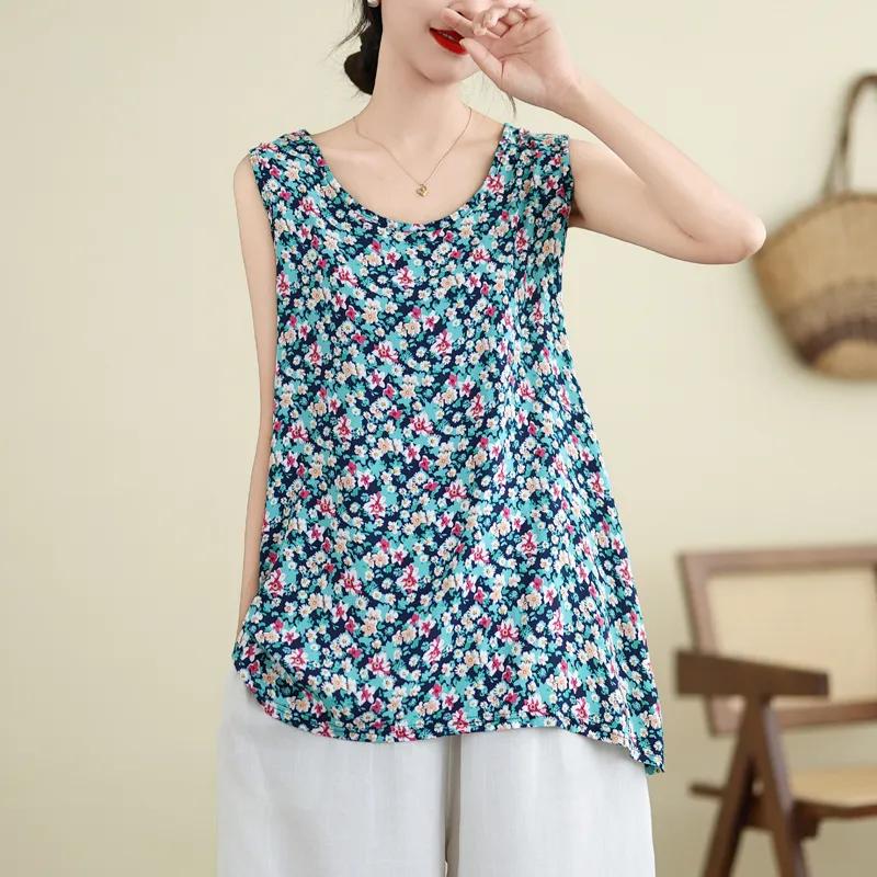 

Women s Fruit Print Sleeveless Loose Tank Top Casual Artistic Daily Top L