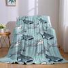 Cartoon Shark School Flannel Blanket Warm Soft Halloween Christmas Couch Warm Cozy Decorative Decor Gift For All Season