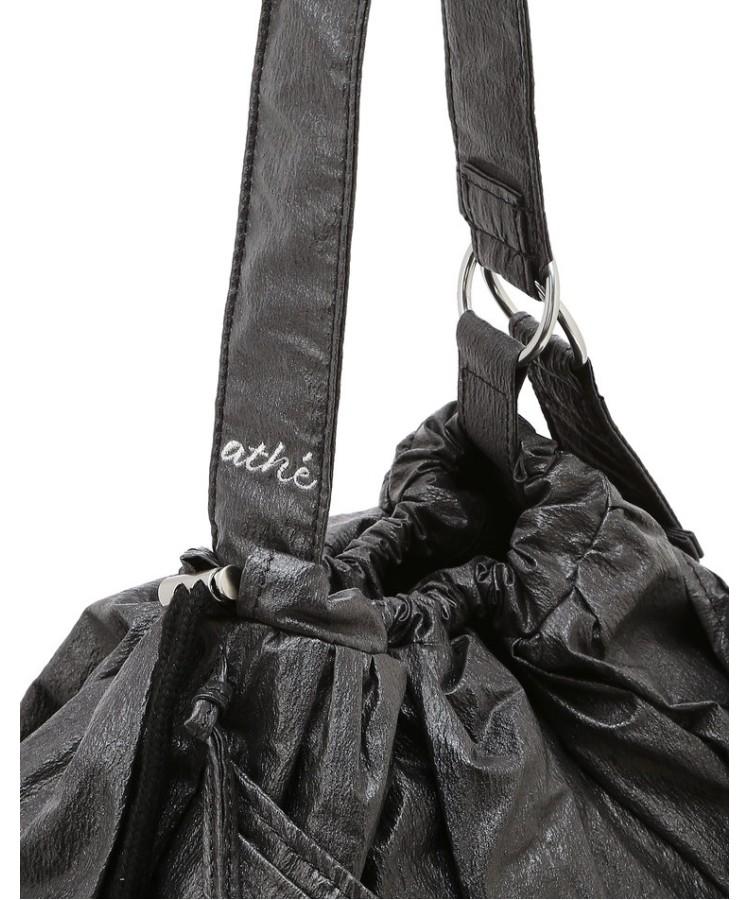 Athe Vanessabruno [Nouer] Dark Grey Sparkle Nylon Two-Way Ribbon Shoulder Bag Aaba6F960G3