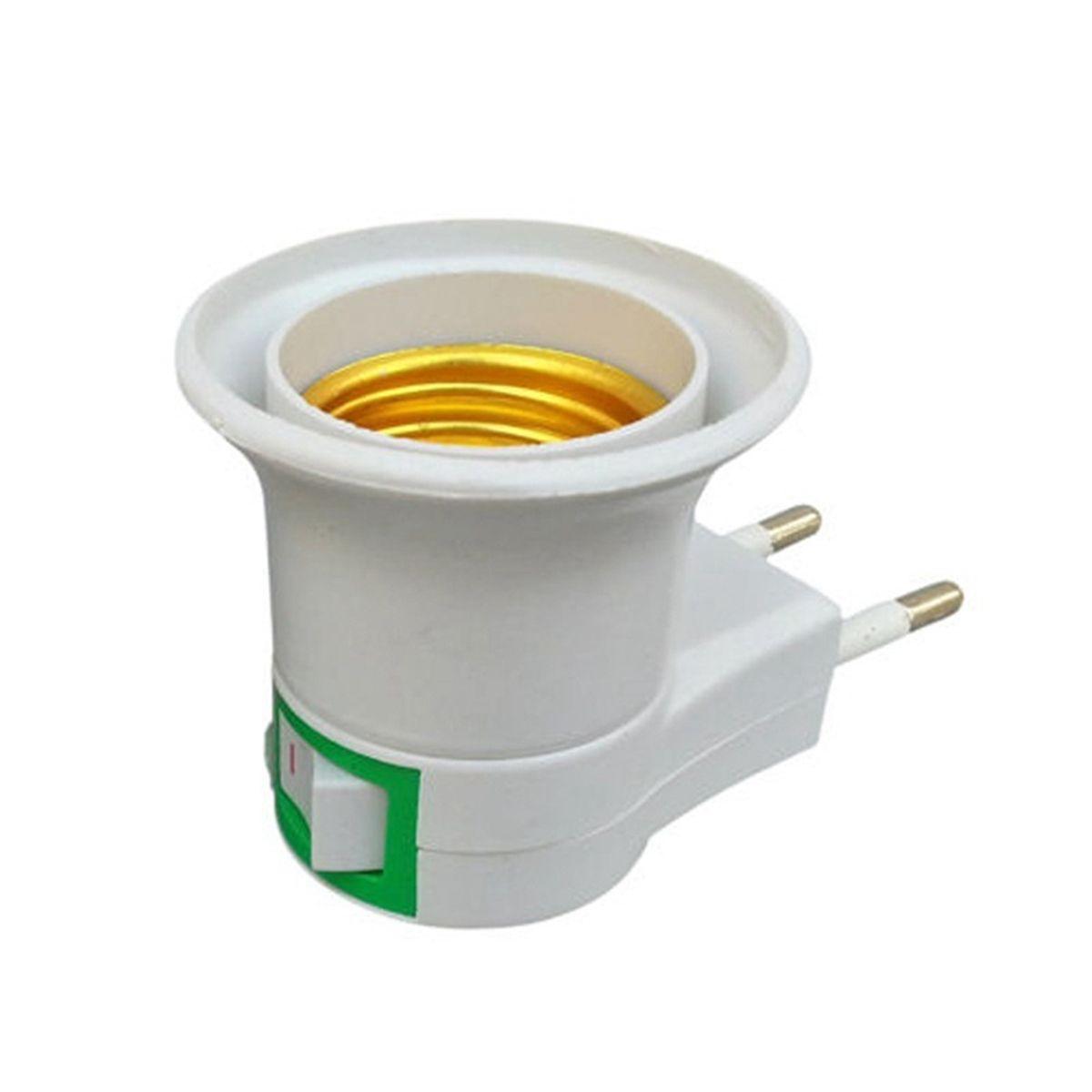 

EU Plug LED Wall Lamp Splitter Light Base Socket Adapter Screw Converter Bulb Base Lamp Holder 1pc