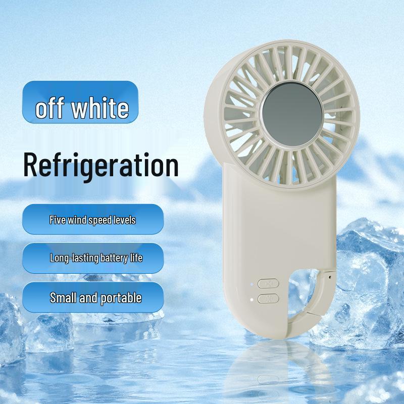 

Portable USB Mini Handheld Cooling Fan with Climbing Buckle 1800mAh Battery слонова кістка