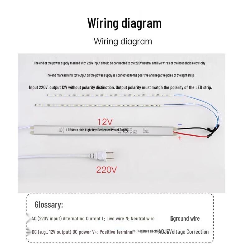 Xunmi Slim LED Light Box 12V 2A 24W Power Supply