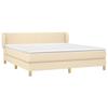 3126658 vidaXL Lit à sommier tapissier avec matelas Crème 160x200 cm Tissu