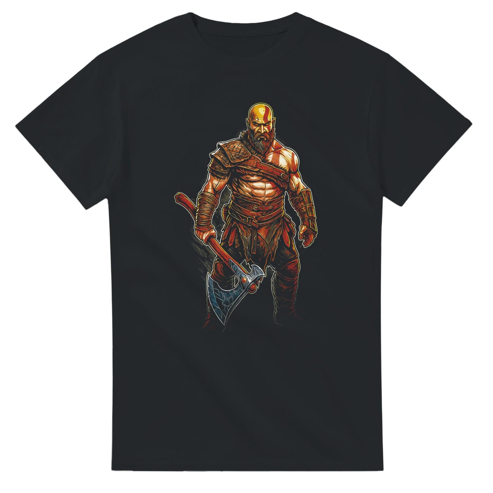 Kratos Halftone Heavyweight Unisex Crewneck T shirt | Gildan® 5000 M