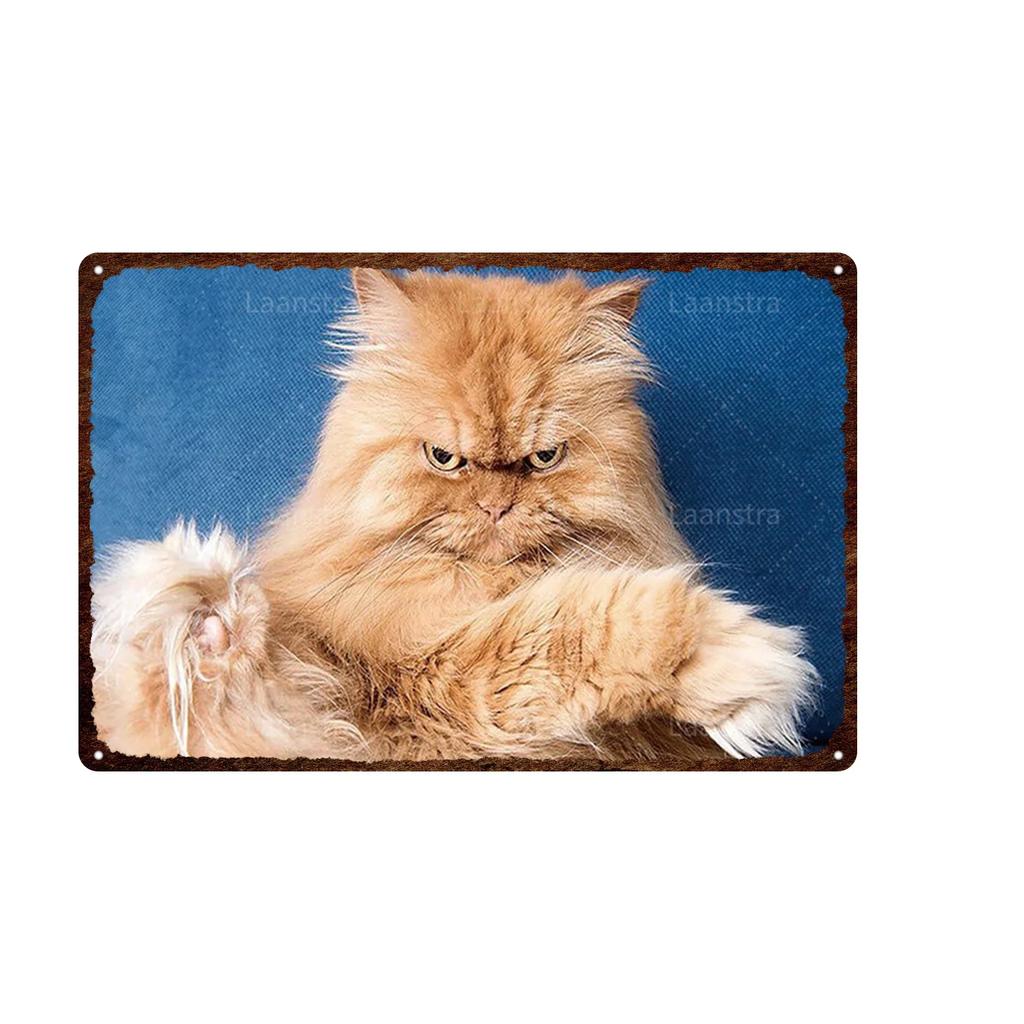 Retro Iron Painting Metal Plaque Attention Animals Dog and Cat Wall Decor Art Poster Tin Signs Bar Home Decoration Painting