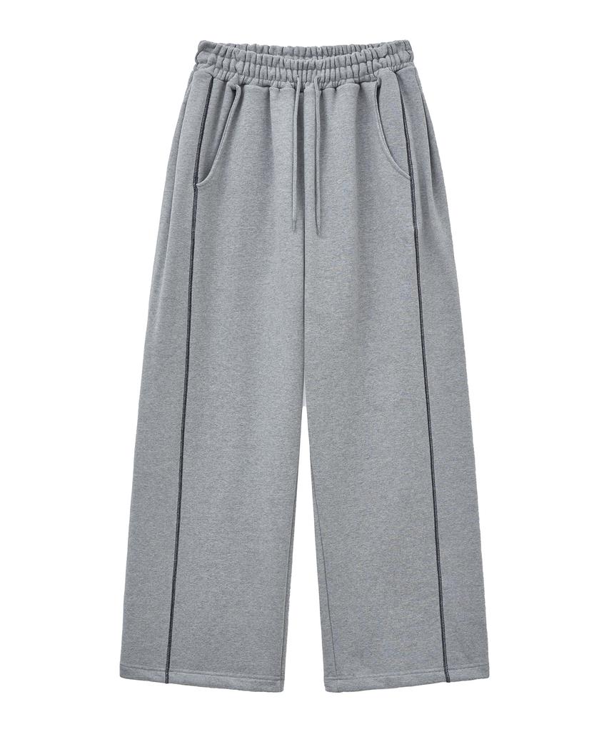 MOZMOZ Side Stitch Wide Training Pants Gray