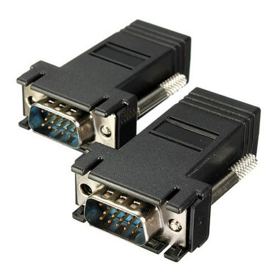 VGA to RJ45 Network Extender: Analog Signal Transmission Adapter for 15-Pin VGA Port