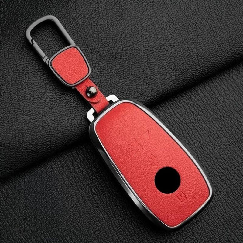 Car Key Case For Mercedes Benz Gls450 Key Cover Genuine Goat Leather Shell Buckle Bag; Gls480 Gls600