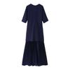 Elegant Polyester Spliced Short Sleeve Dress For Women With Round Neck For Spring