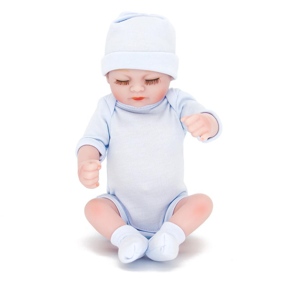 28 cm 11 tommer vinyl Leketøy Reborn Rebirth dukke Lukket øye simulering for barn Bursdag Julegaver ledsaget av leker
