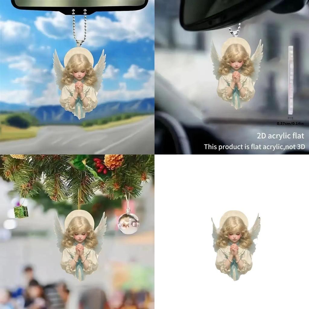 Acrylic Angel Car Interior Decor Pendant For Stylish Vehicle Accessories