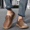 Handmade Casual Leather Shoes Moccasins Men Flats Shoes Large Size 39-48