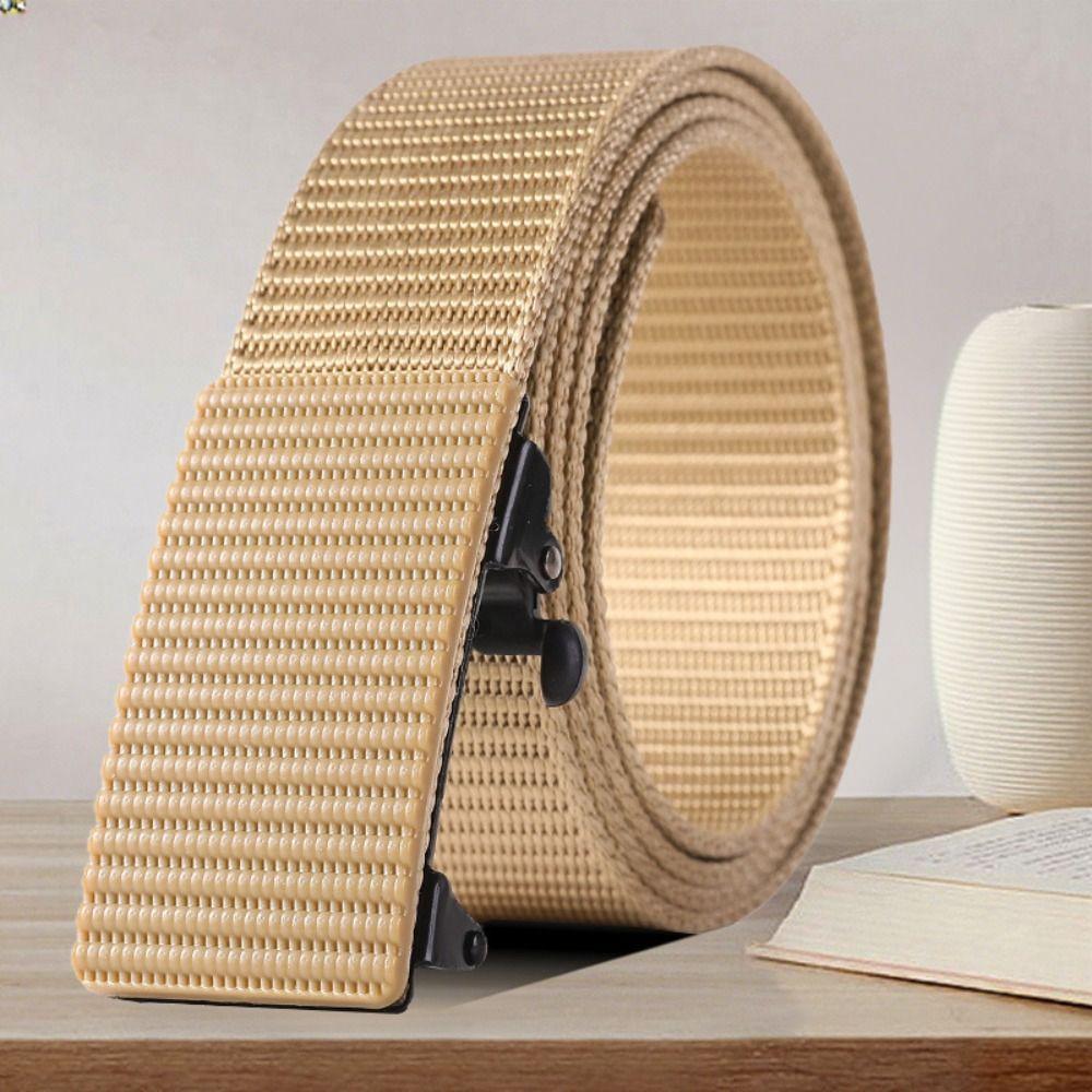 Luxury Brand Metal Automatic Buckle Waistband Casual Weave Waist Band Jeans Belt For Women Man