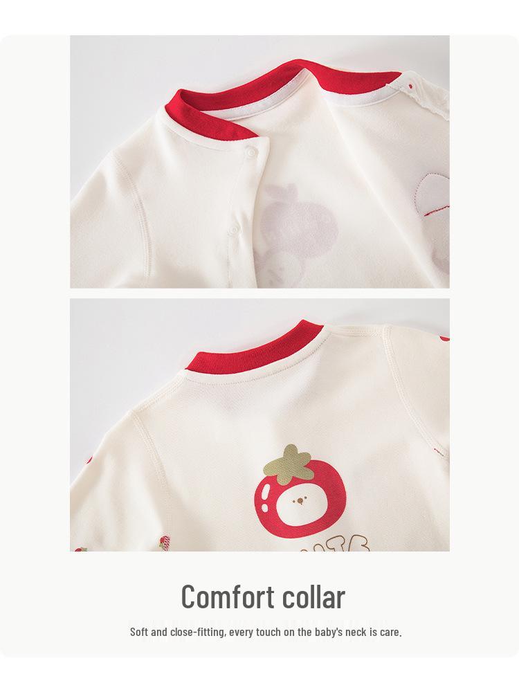 Year of the Horse Newborn Pure Cotton Romper - Red, Class A, for Spring, Autumn, New Year, and Winter