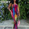 Vestidos Casuais Sem Mangas de Moda Feminina para Verão e Primavera DICFY