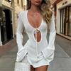 6-farbiger Strick-Cardigan mit langen Ärmeln - Europäischer & Amerikanischer Strandstil Sonnenschutz Cover-Up