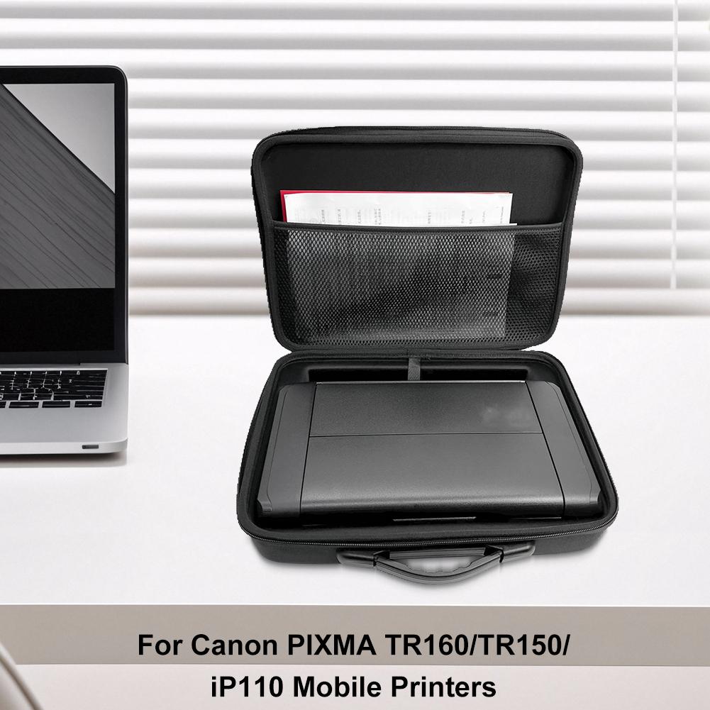 Für Canon PIXMA TR160/TR150/iP110 Harte Reisehülle mit Netztasche Kabellose Drucker Hülle Kratzfest Tragbare Drucker Aufbewahrungstasche