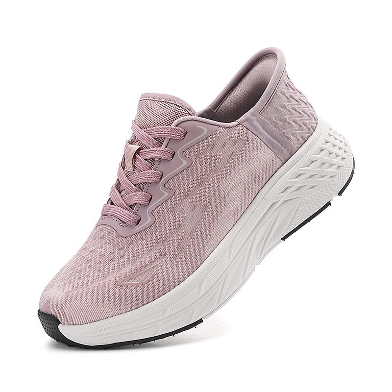 

2025 summer and autumn new women s mesh shoes lace up to increase the height of leisure sports flash wear lazy shoes breathable women 41