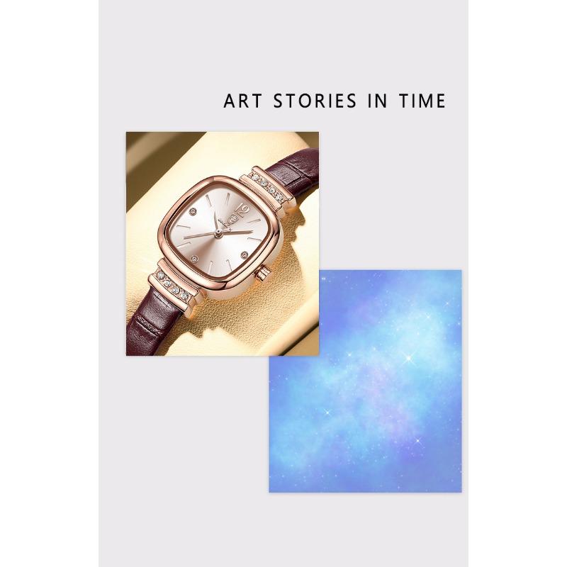 POEDAGAR Fashion Square Ladies Wristwatch Waterproof Leather Luxury Diamond Quartz Woman Watch Elegant Casual Watches