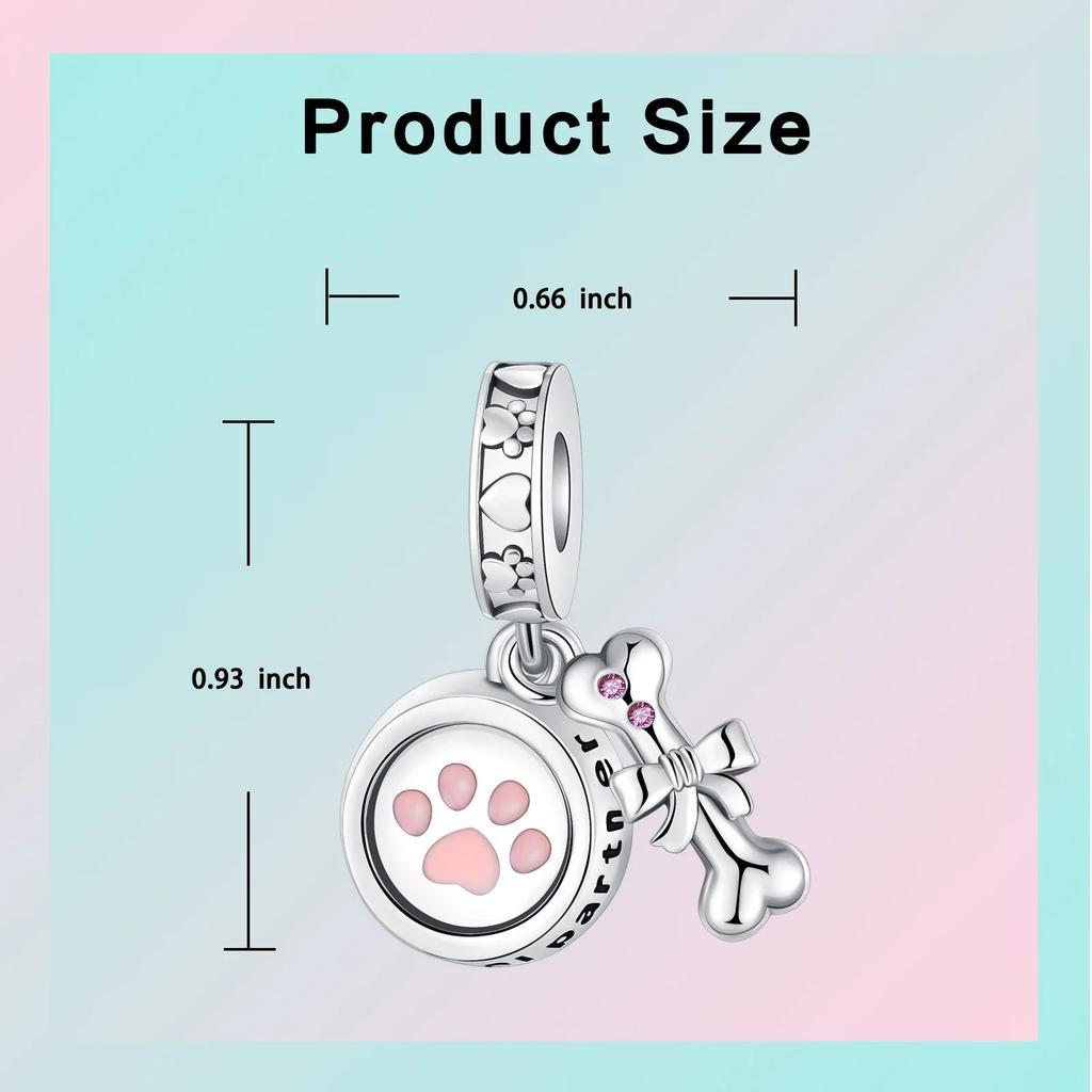 Copper Bone Dog Footprint Plate Bowknot Pendants Charms Fits Genuine Charm Bracelet Women DoItYourself Jewellery Gifts