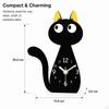 Cat Motif Table Clock, Unique, Compact, Silent, for Bedroom, Office Or Living Room.