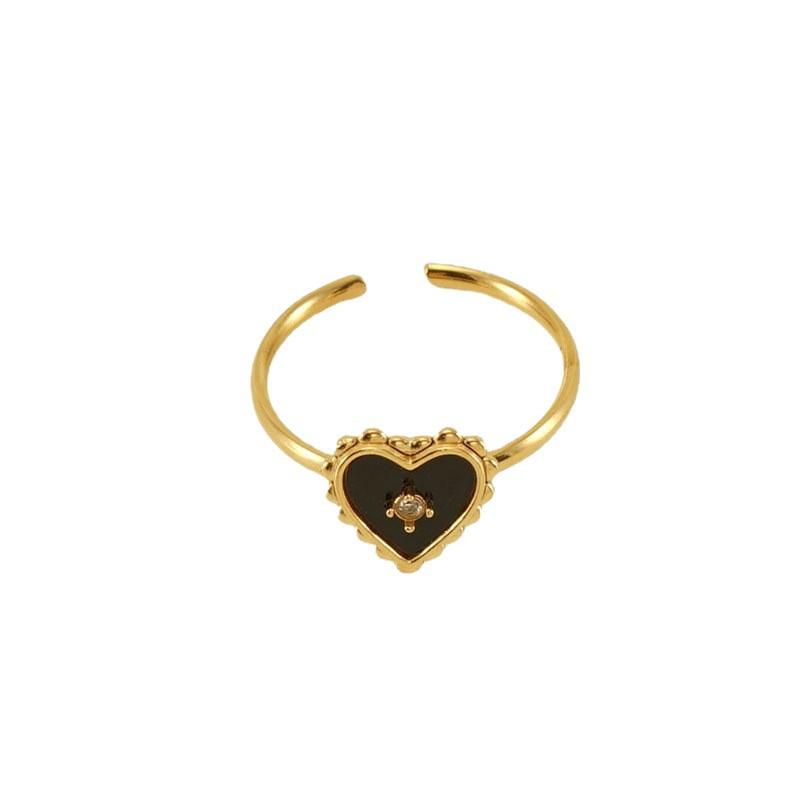 8K Love Open Ring Women's Niche High-end Four-leaf Clover Adjustable Ring 2026