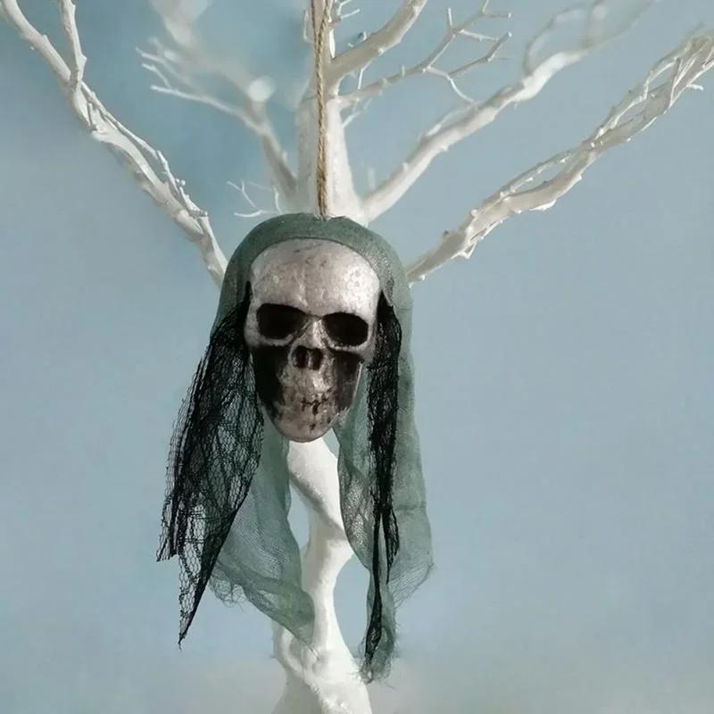 Terror Skull Hanging Ornaments Foam Skull Bride Clothes Bone Head Scene Layout Props Home Decorations Festival Party Supplies