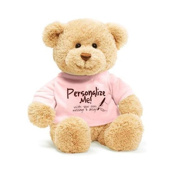 GUND Personalized Me T-shirt Bear Message Teddy Bear (Pink)
