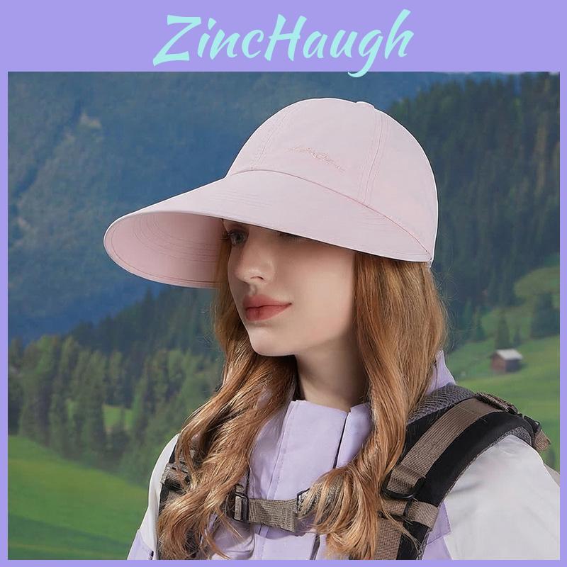 Summer Outdoor Sun Hat For Women With Large Brim Foldable Breathable Polyester Sunshade Cap