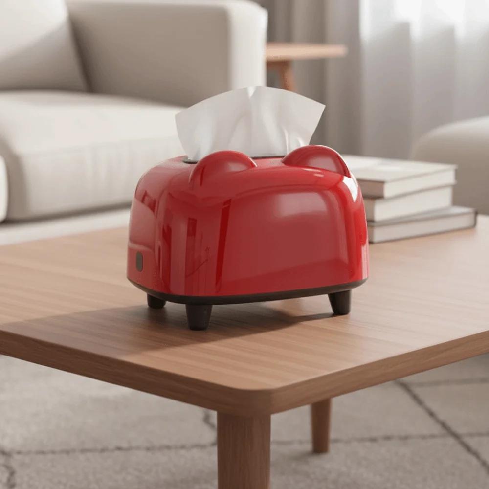 Modern Dopamine Desktop Tissue Box Plastic Multi-functional Tissue Storage Box Decorative Stable Napkin Dispenser Bedroom