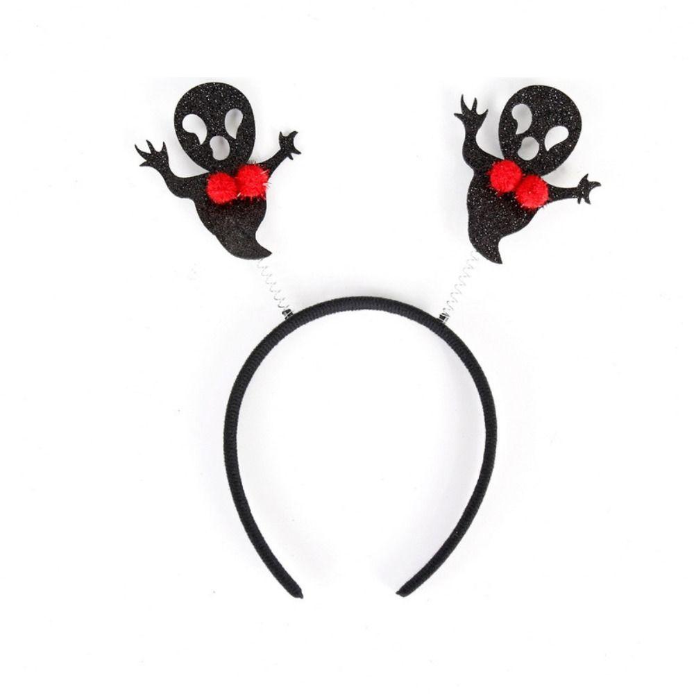 Cerchietto Halloween Ala di Pipistrello Ragnatela Zucca Teschio Fascia Atmosfera Spettrale Cappello da Strega Cerchietto Halloween Palla di Trucco